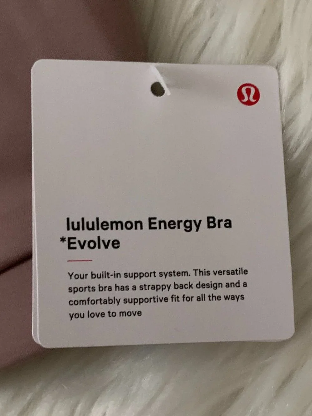 LULULEMON Energy Evolve Medium Support Bra in Ashen Rose Sz MEDIUM - Picture 2 of 5